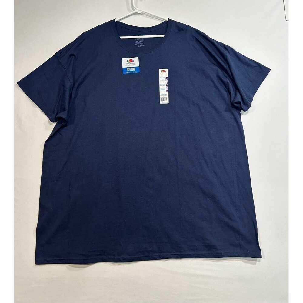 New Fruit of the Loom Men's Crew Neck Tee Navy Dark Blue Color Man Sz 3XL NWT